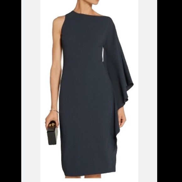 Cushnie Et Ochs teal stretch cady flared sleeve dress - Picture 7 of 7